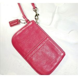 Coach Pink Leather Wristlet